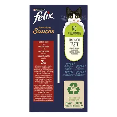 FELIX Sensations Sauces Multipack hovädzie/jahňacie/morka/kačica och. om. 12x85g